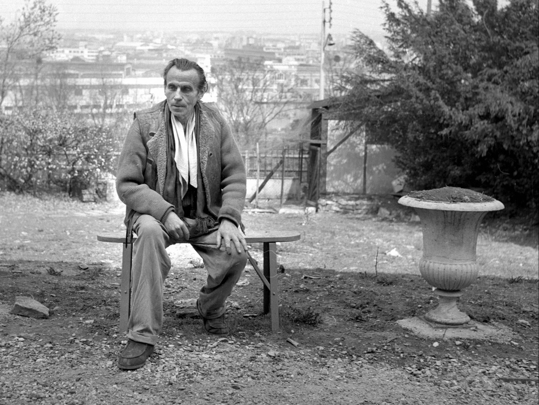 Louis-Ferdinand Destouches, aka Celine in Meudon, a Paris suburb, in 1955. The writer and his wife settled there after he returned to France, having fled at the end of the war. Credit: Roger Viollet via
Getty Images