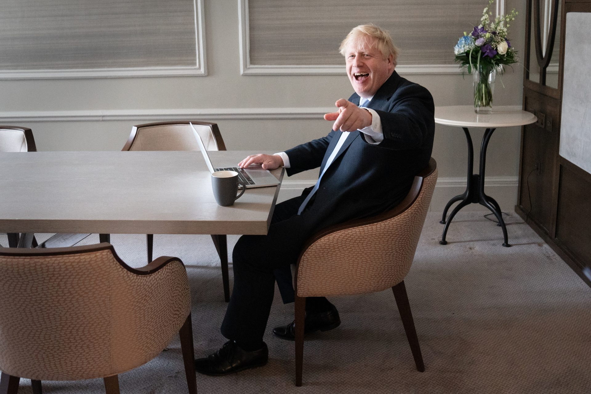 All spin, no strategy. Boris Johnson preparing his Tory conference speech. Photo: Stefan Rousseau/ Pool/Getty Images Images